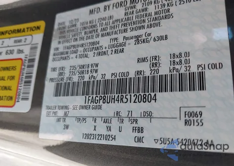 2024 Ford Mustang Ecoboost Premium from USA, damaged, VIN 1FAGP8UH4R5120804